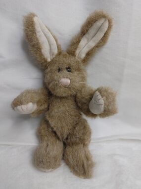 Boyds Bears 1990 Anne Rabbit Tan & Cream Plush Bunny - Soft Poseable Rabbit